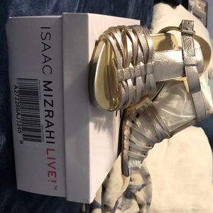 Gold leather sandals